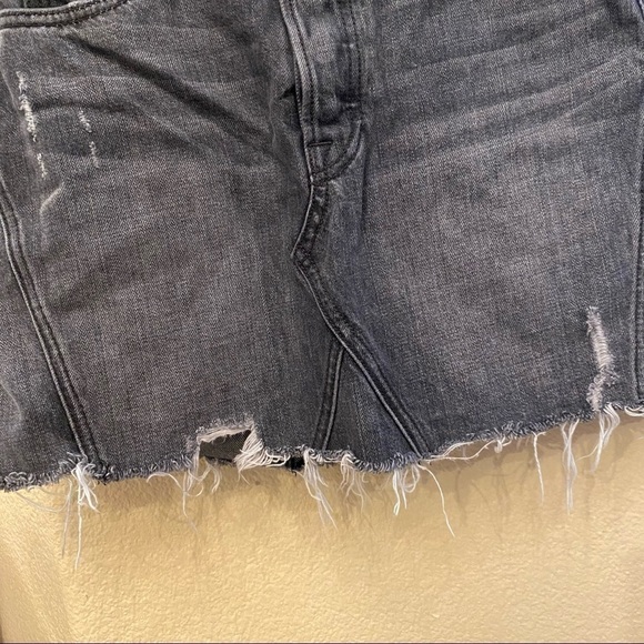 GRLFRND Dark Gray EVA Raw Hem Buttoned Fly Jean Skirt Size 24 - Picture 3 of 8